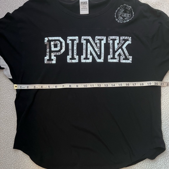Victoria’s Secret Pink Black Sequined 3/4 Length Top - Picture 5 of 11